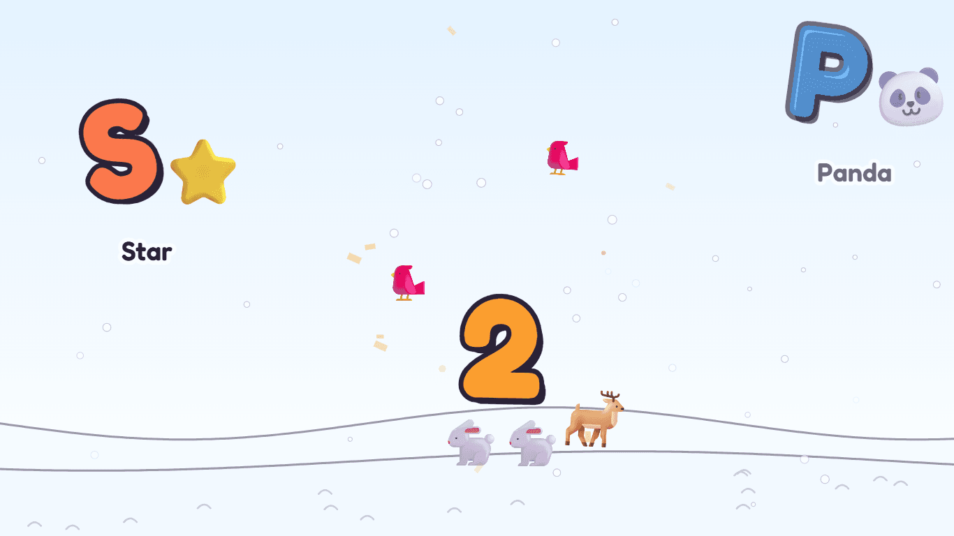 A penguin and falling snow on a snow day